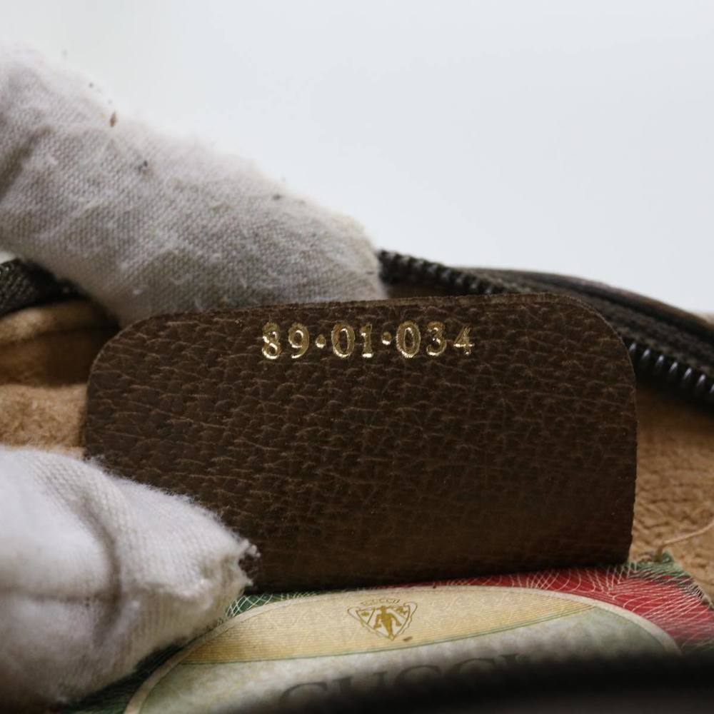 GUCCI GG Supreme Web Sherry Line Clutch Bag Beige Red 89 01 034 Auth bs9231 - Picture 12 of 16